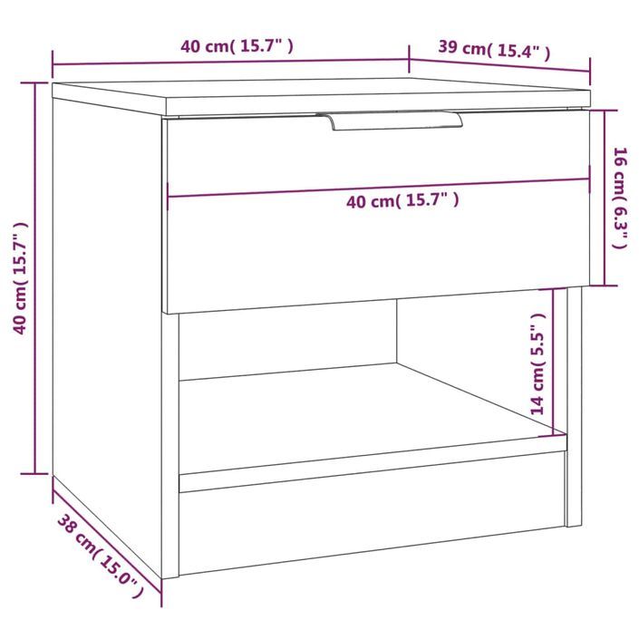 Tables de chevet 2 pcs Blanc Bois d'ingénierie 3 - Photo n°7