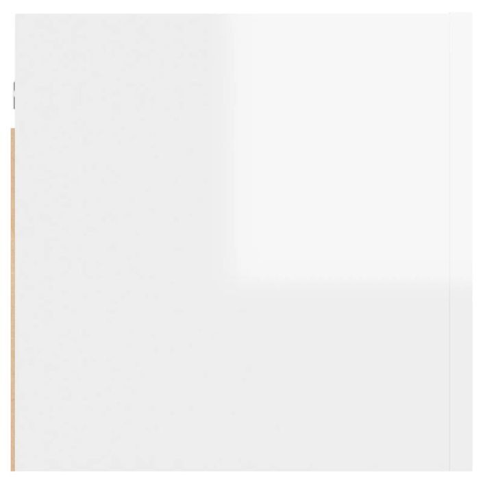 Tables de chevet 2 pcs Blanc brillant 30,5x30x30 cm - Photo n°7