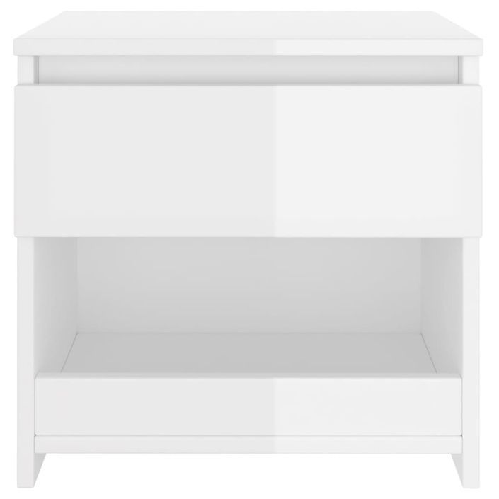 Tables de chevet 2 pcs Blanc brillant 40x30x39 cm - Photo n°5