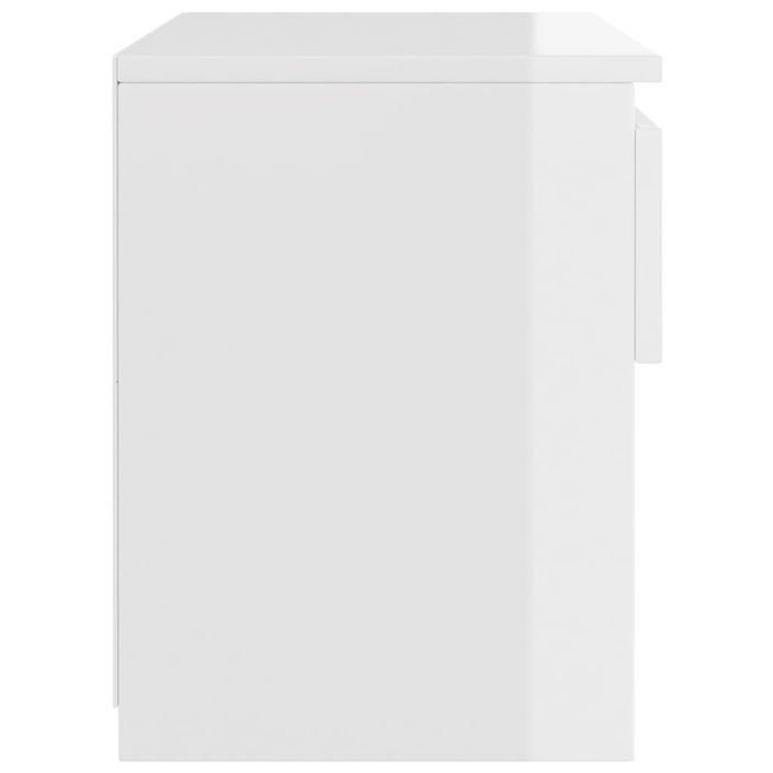 Tables de chevet 2 pcs Blanc brillant 40x30x39 cm - Photo n°6