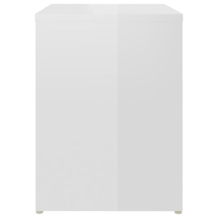 Tables de chevet 2 pcs Blanc brillant 40x30x40 cm - Photo n°7