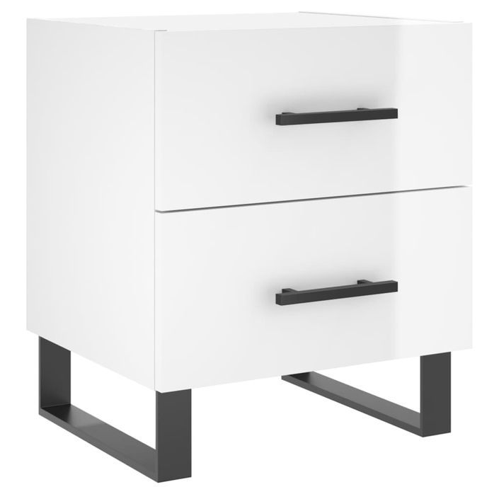 Tables de chevet 2 pcs blanc brillant 40x35x47,5 cm - Photo n°5