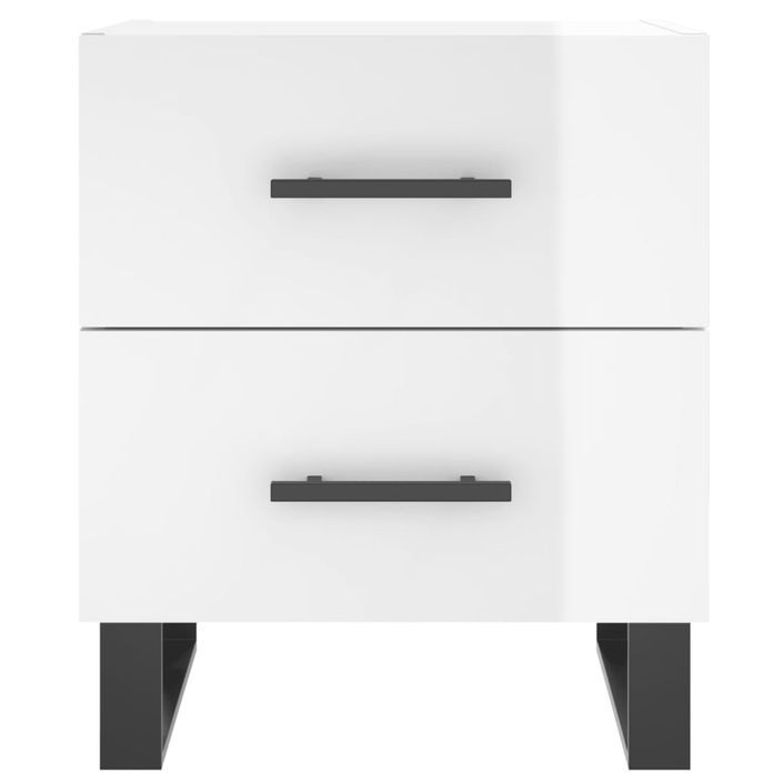 Tables de chevet 2 pcs blanc brillant 40x35x47,5 cm - Photo n°6