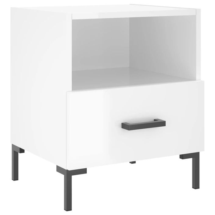 Tables de chevet 2 pcs blanc brillant 40x35x47,5 cm - Photo n°6