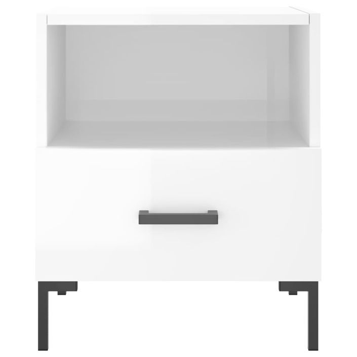 Tables de chevet 2 pcs blanc brillant 40x35x47,5 cm - Photo n°7