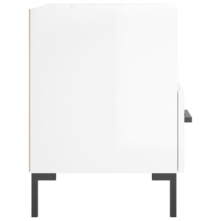 Tables de chevet 2 pcs blanc brillant 40x35x47,5 cm - Photo n°8