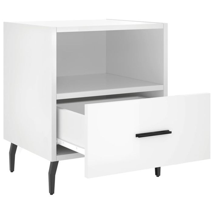 Tables de chevet 2 pcs blanc brillant 40x35x47,5 cm - Photo n°5