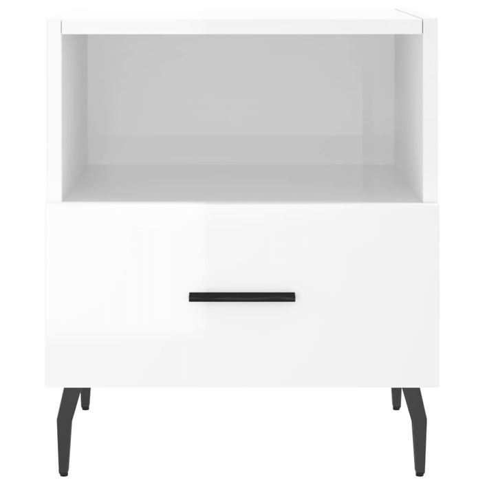 Tables de chevet 2 pcs blanc brillant 40x35x47,5 cm - Photo n°7