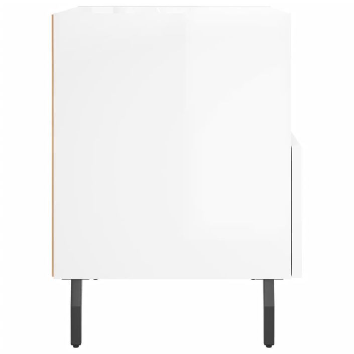 Tables de chevet 2 pcs blanc brillant 40x35x47,5 cm - Photo n°8