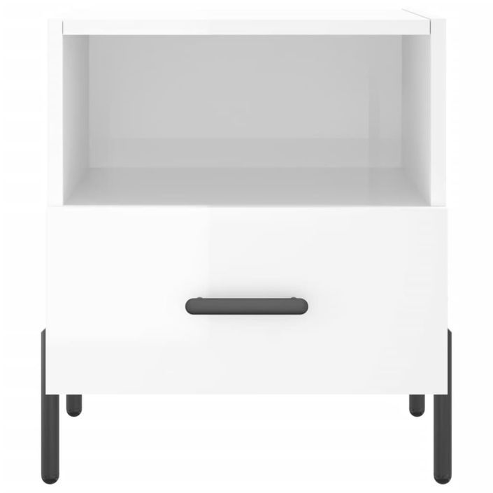 Tables de chevet 2 pcs blanc brillant 40x35x47,5 cm - Photo n°7