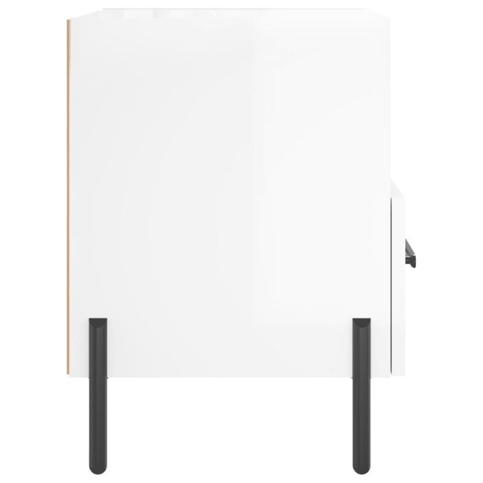 Tables de chevet 2 pcs blanc brillant 40x35x47,5 cm - Photo n°8