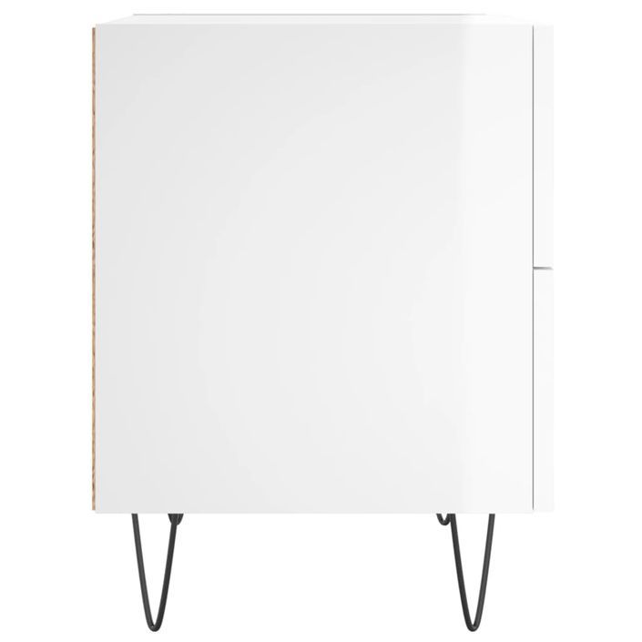 Tables de chevet 2 pcs blanc brillant 40x35x47,5 cm - Photo n°7