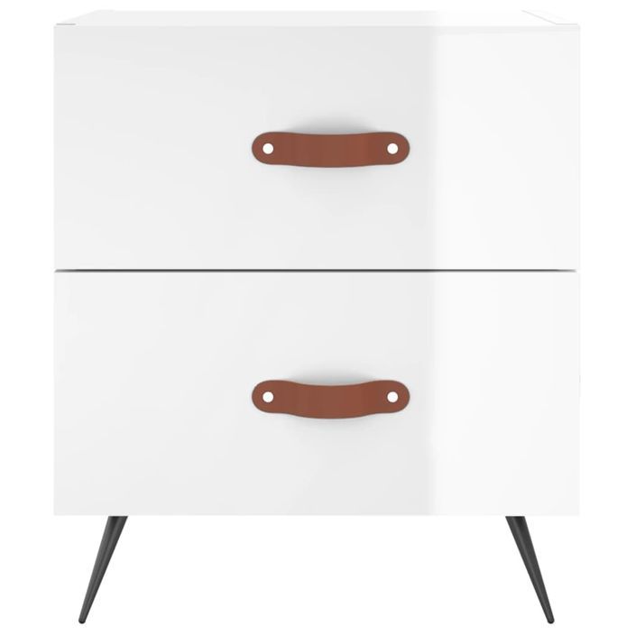 Tables de chevet 2 pcs blanc brillant 40x35x47,5 cm - Photo n°6