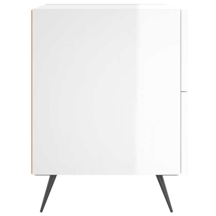 Tables de chevet 2 pcs blanc brillant 40x35x47,5 cm - Photo n°7