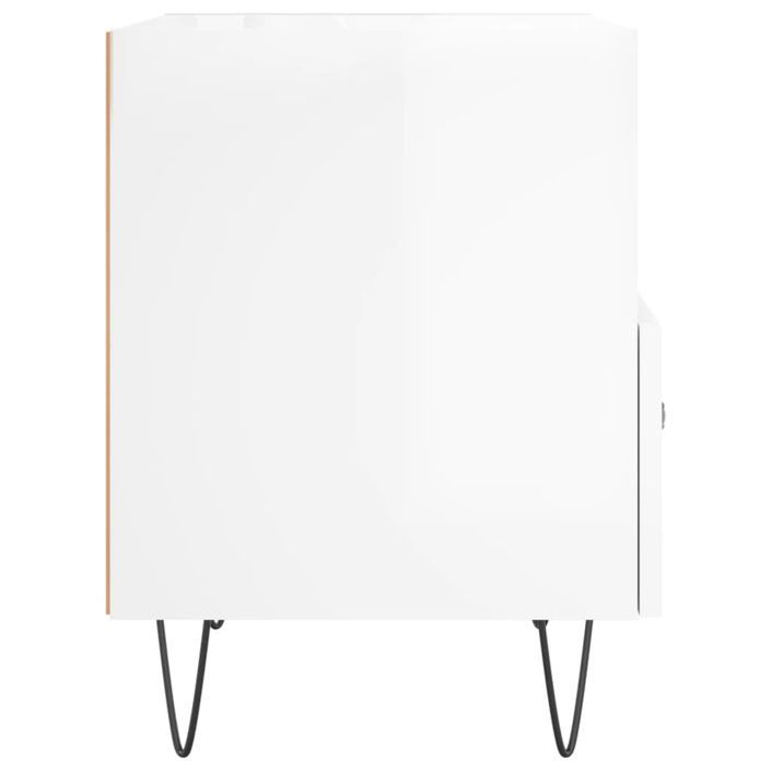 Tables de chevet 2 pcs blanc brillant 40x35x47,5 cm - Photo n°8