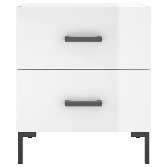 Tables de chevet 2 pcs blanc brillant 40x35x47,5 cm - Photo n°6