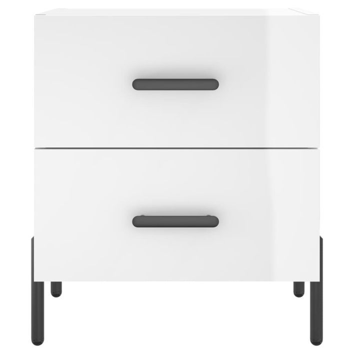 Tables de chevet 2 pcs blanc brillant 40x35x47,5 cm - Photo n°6