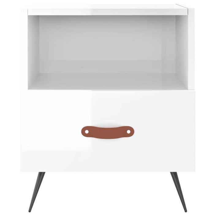 Tables de chevet 2 pcs blanc brillant 40x35x47,5 cm - Photo n°6