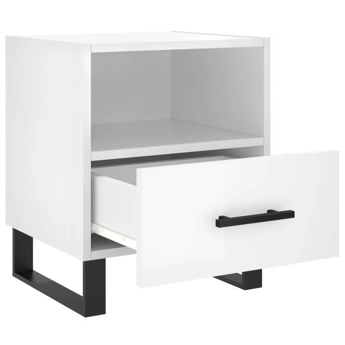 Tables de chevet 2 pcs blanc brillant 40x35x47,5 cm - Photo n°5