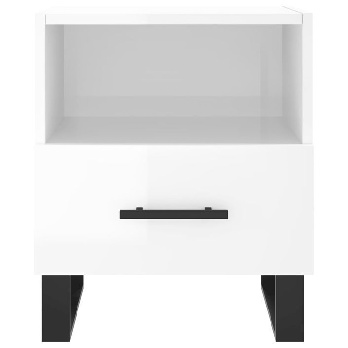 Tables de chevet 2 pcs blanc brillant 40x35x47,5 cm - Photo n°7