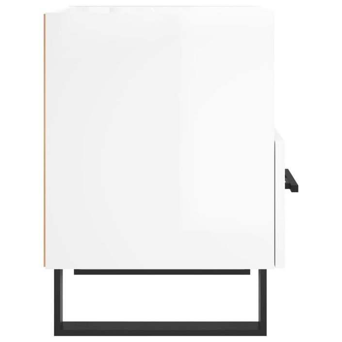 Tables de chevet 2 pcs blanc brillant 40x35x47,5 cm - Photo n°8