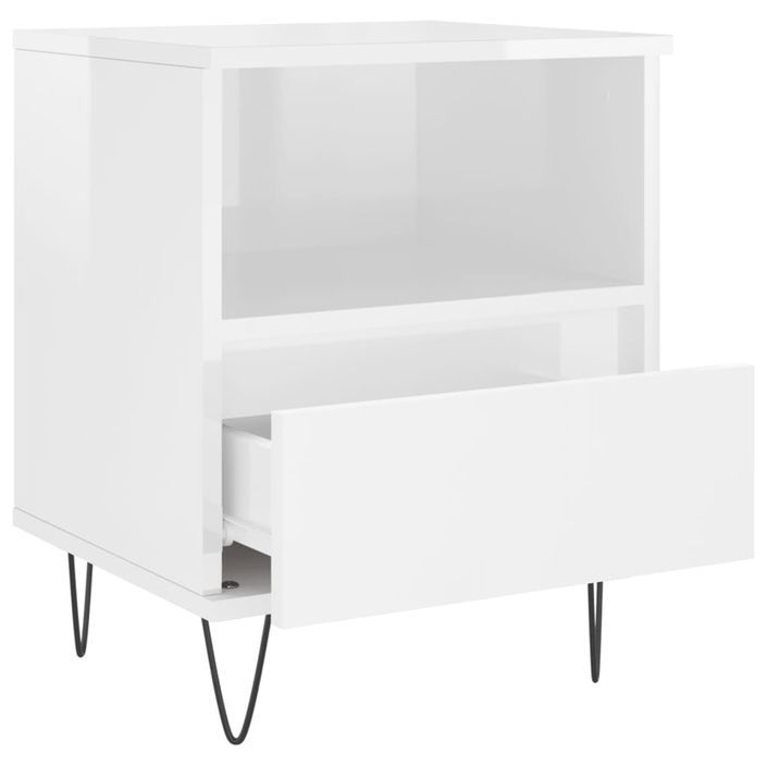 Tables de chevet 2 pcs blanc brillant 40x35x50 cm - Photo n°6