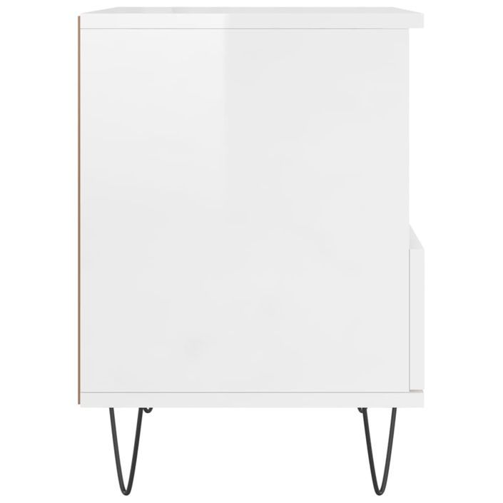 Tables de chevet 2 pcs blanc brillant 40x35x50 cm - Photo n°8