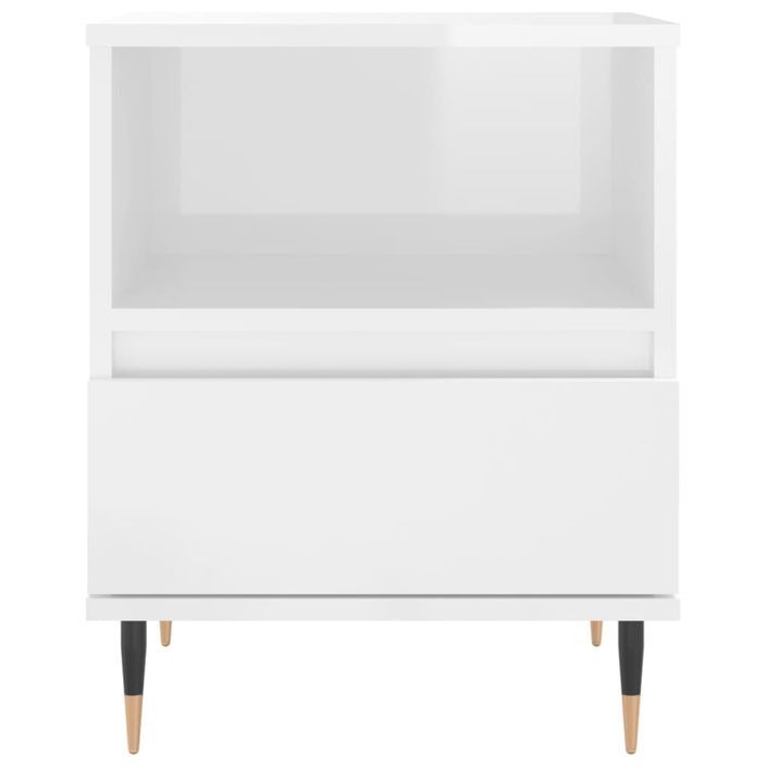 Tables de chevet 2 pcs blanc brillant 40x35x50 cm - Photo n°7