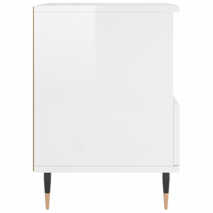 Tables de chevet 2 pcs blanc brillant 40x35x50 cm - Photo n°8