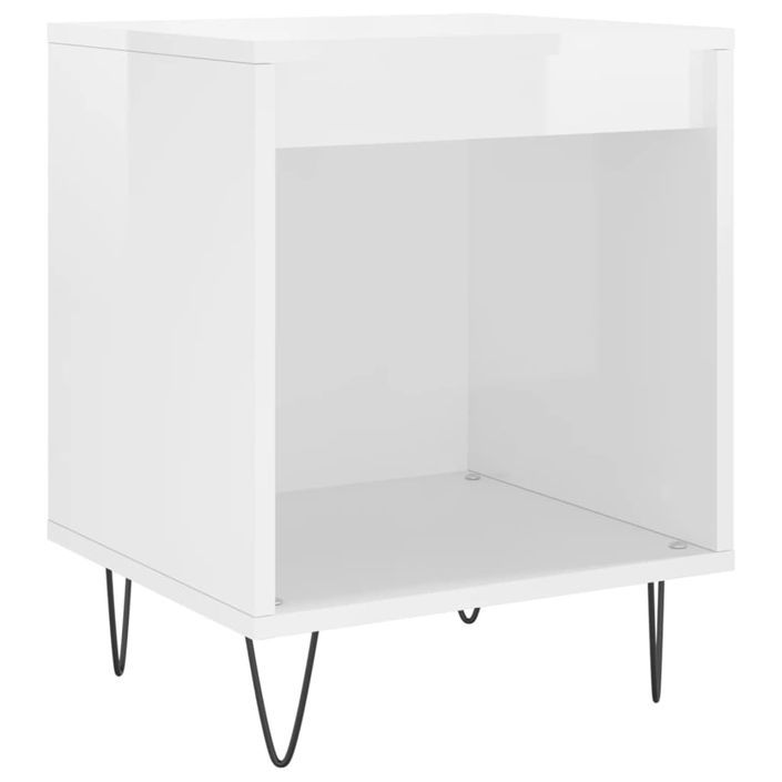 Tables de chevet 2 pcs blanc brillant 40x35x50 cm - Photo n°4