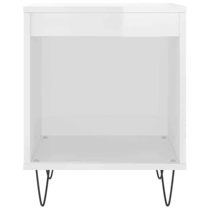 Tables de chevet 2 pcs blanc brillant 40x35x50 cm - Photo n°5