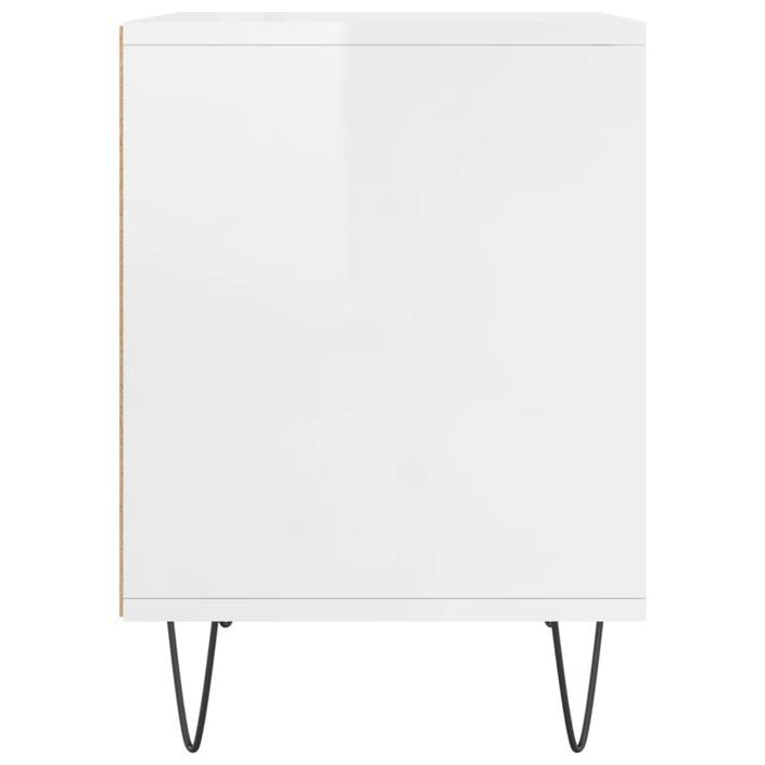 Tables de chevet 2 pcs blanc brillant 40x35x50 cm - Photo n°6