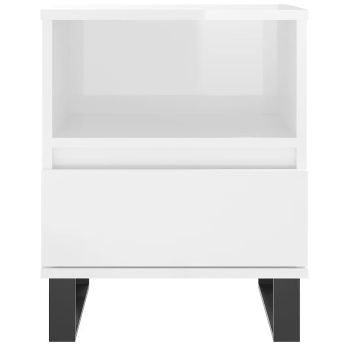 Tables de chevet 2 pcs blanc brillant 40x35x50 cm - Photo n°6