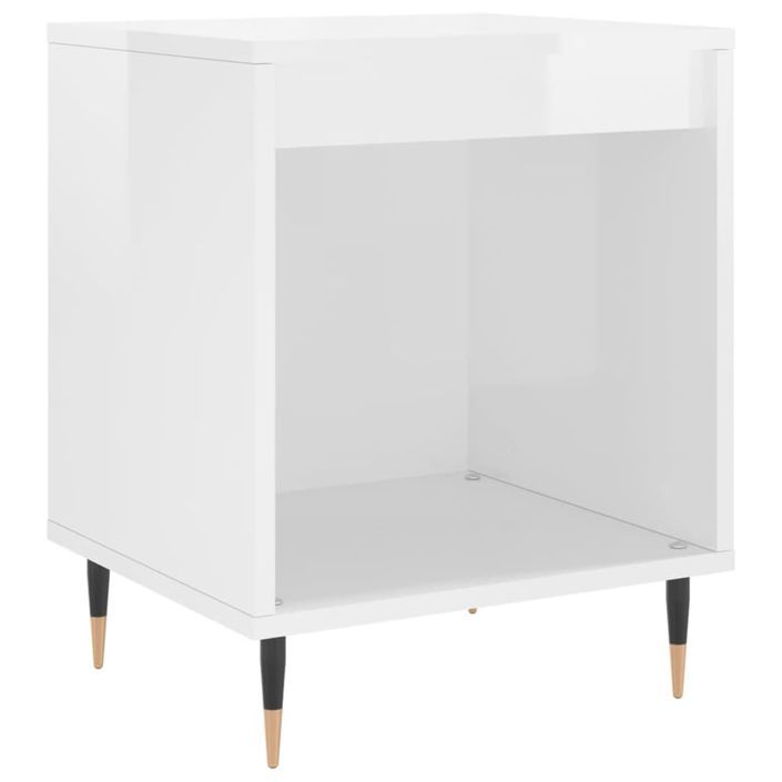 Tables de chevet 2 pcs blanc brillant 40x35x50 cm - Photo n°4