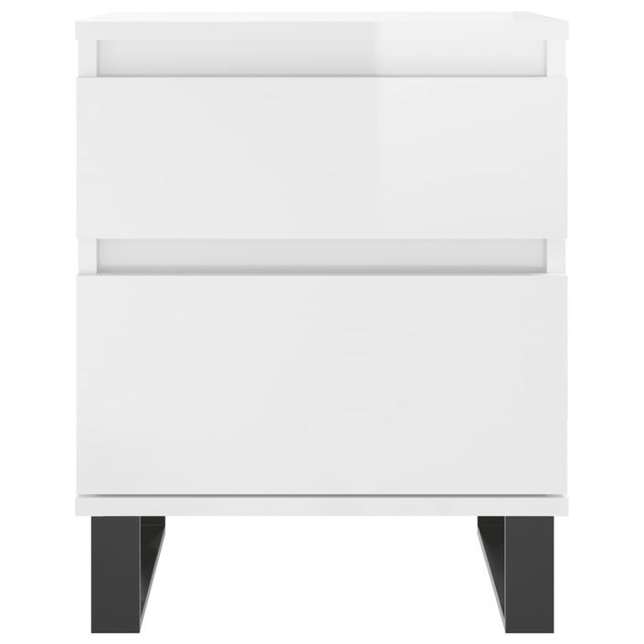 Tables de chevet 2 pcs blanc brillant 40x35x50 cm - Photo n°6