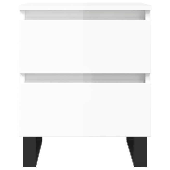 Tables de chevet 2 pcs blanc brillant 40x35x50 cm - Photo n°5