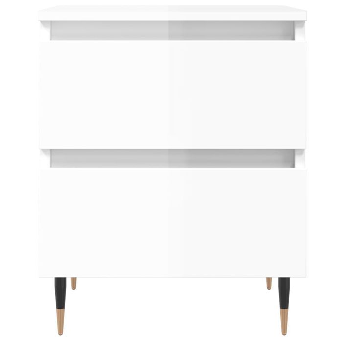 Tables de chevet 2 pcs blanc brillant 40x35x50 cm - Photo n°5