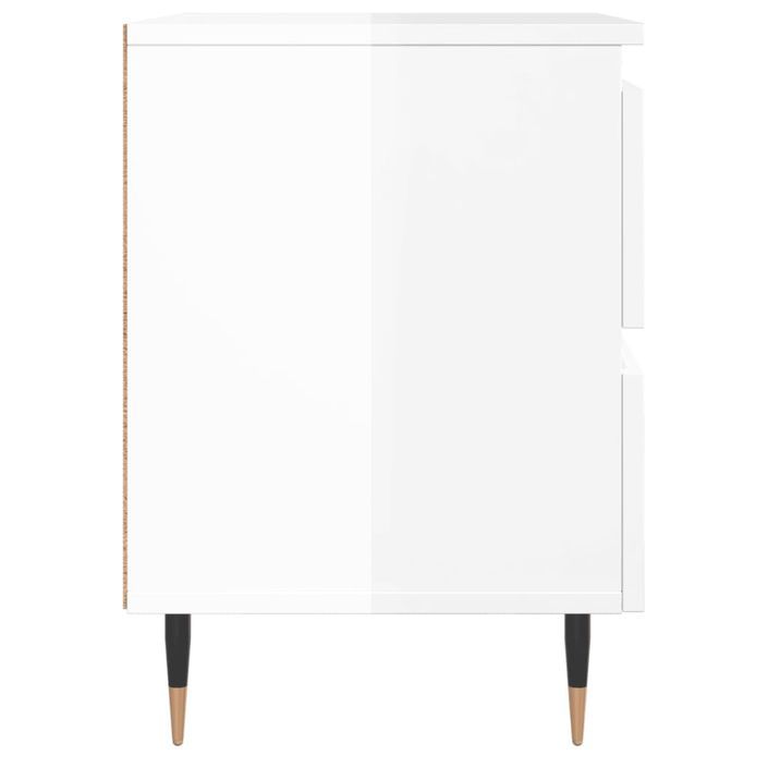 Tables de chevet 2 pcs blanc brillant 40x35x50 cm - Photo n°7