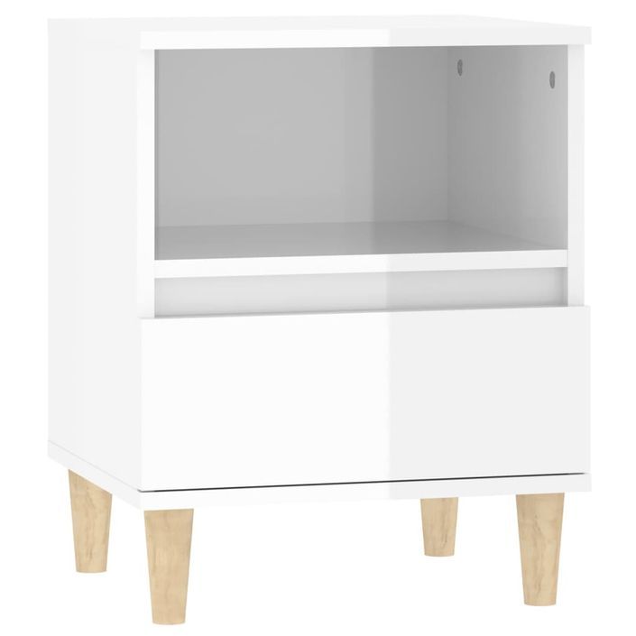 Tables de chevet 2 pcs Blanc brillant 40x35x50 cm - Photo n°6