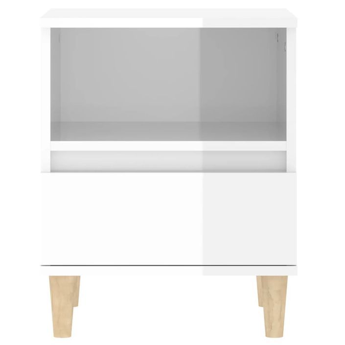 Tables de chevet 2 pcs Blanc brillant 40x35x50 cm - Photo n°7