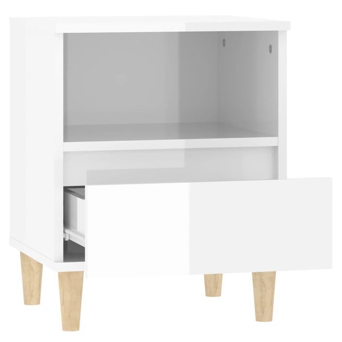 Tables de chevet 2 pcs Blanc brillant 40x35x50 cm - Photo n°8