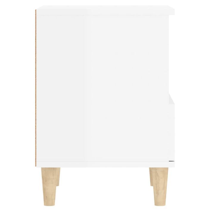 Tables de chevet 2 pcs Blanc brillant 40x35x50 cm - Photo n°9