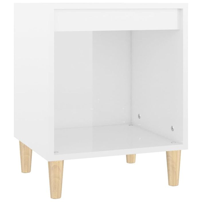 Tables de chevet 2 pcs Blanc brillant 40x35x50 cm - Photo n°5