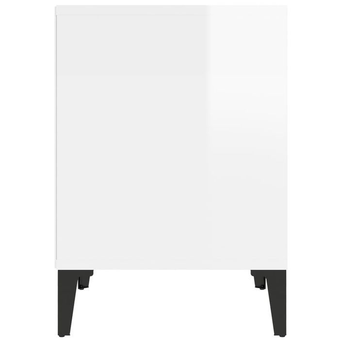 Tables de chevet 2 pcs Blanc brillant 40x35x50 cm - Photo n°7