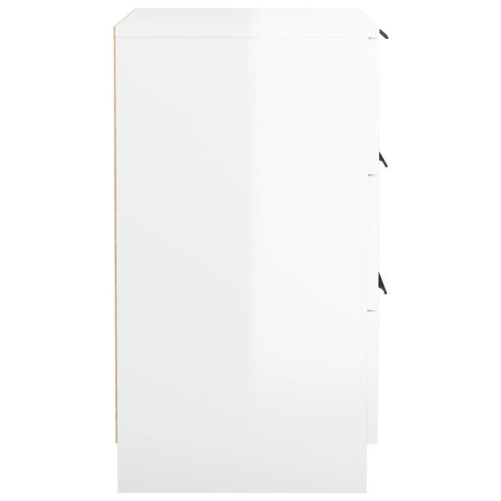 Tables de chevet 2 pcs Blanc brillant 40x36x65 cm - Photo n°8