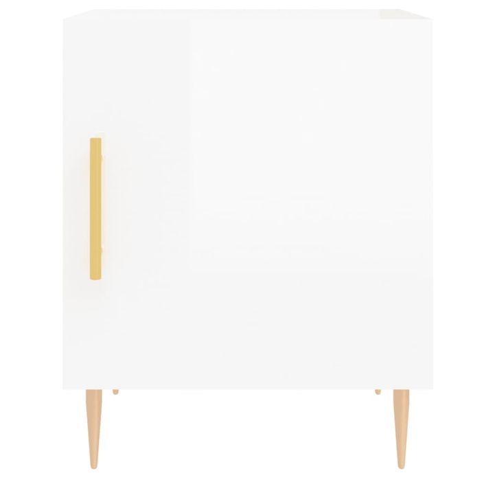 Tables de chevet 2 pcs blanc brillant 40x40x50 cm - Photo n°6