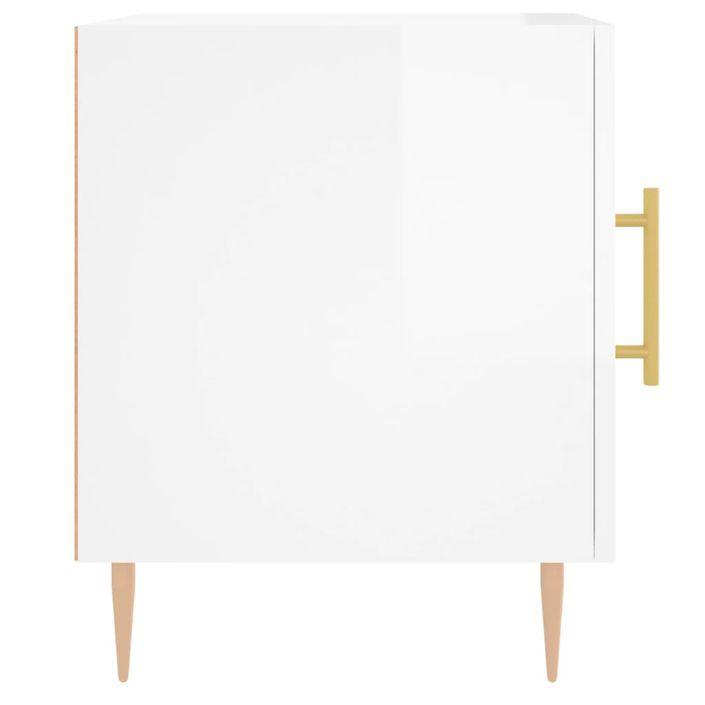 Tables de chevet 2 pcs blanc brillant 40x40x50 cm - Photo n°7