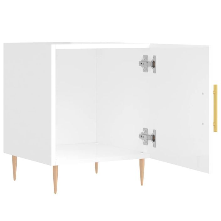 Tables de chevet 2 pcs blanc brillant 40x40x50 cm - Photo n°8