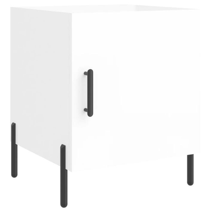 Tables de chevet 2 pcs blanc brillant 40x40x50 cm - Photo n°5