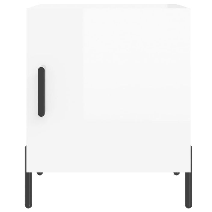 Tables de chevet 2 pcs blanc brillant 40x40x50 cm - Photo n°6